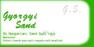 gyorgyi sand business card